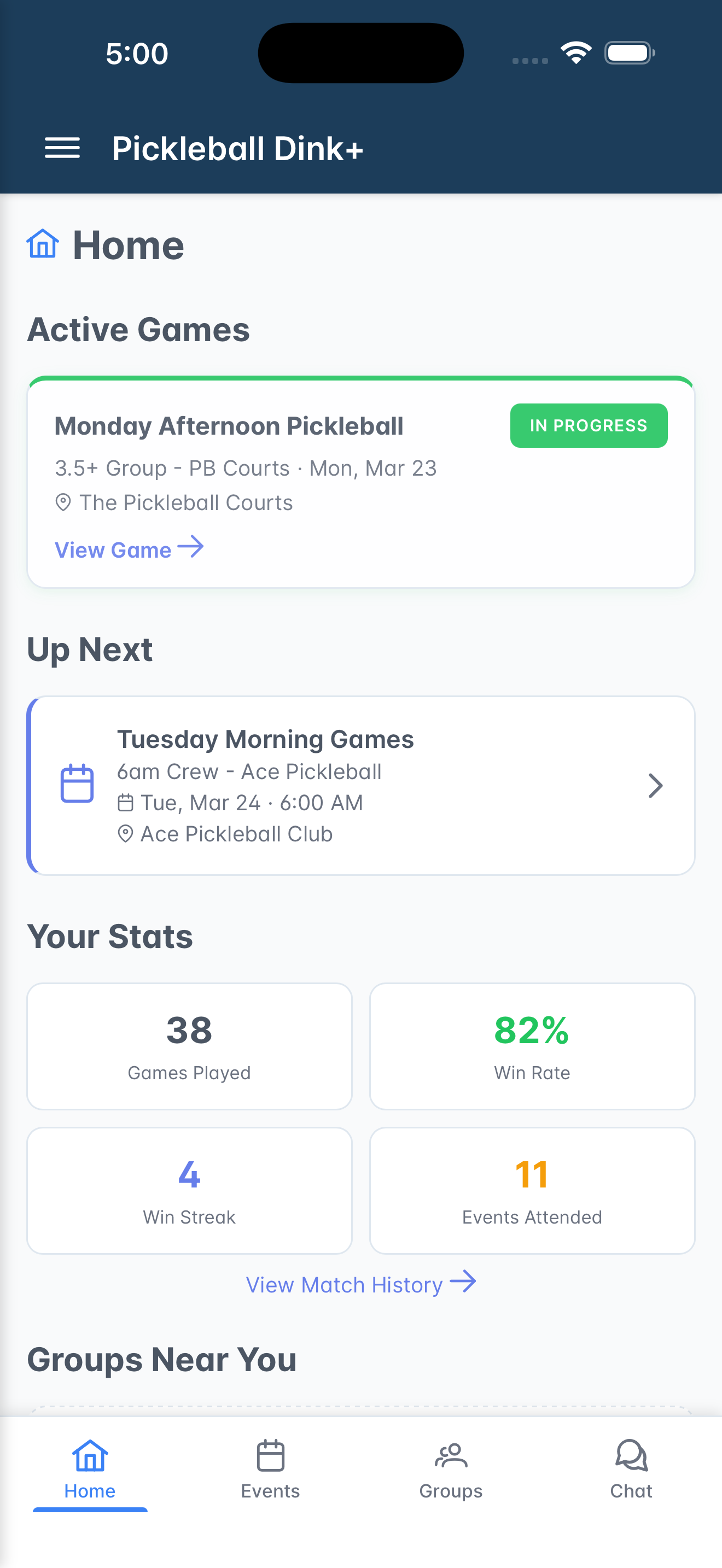 Dink+ App Screenshot